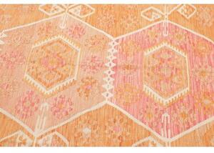 Tappeto Kilim Stilizzato Arancione Rosa 156x200 Cm