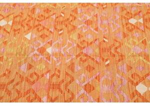 Tappeto Kilim Geometrico Arancione Rosa 158x210 Cm