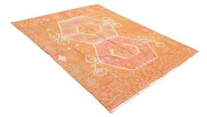 Tappeto Kilim Stilizzato Arancione Rosa 156x200 Cm