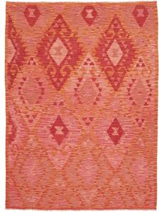 Tappeto Kilim Geometrico Rosso Arancione 145x200 Cm