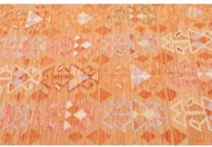 Tappeto Kilim Geometrico Arancione Beige 158x196 Cm