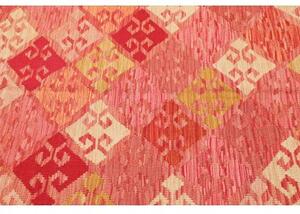 Tappeto Kilim Geometrico Rosso Mattone Avorio 156x200 Cm