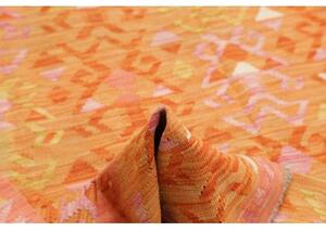Tappeto Kilim Geometrico Arancione Rosa 158x210 Cm