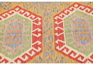 Tappeto Kilim Stilizzato Grigio Rosso 126x185 Cm