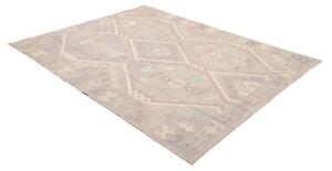 Tappeto Kilim Geometrico Grigio Chiaro Beige 184x233 Cm
