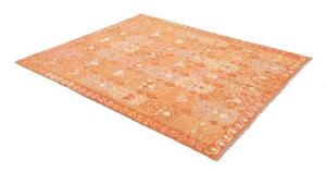 Tappeto Kilim Geometrico Arancione Beige 158x196 Cm