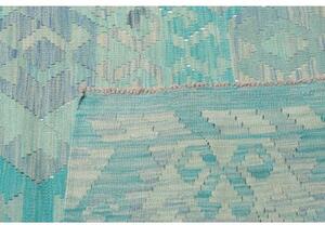 Tappeto Kilim Stilizzato Turchese Azzurro 253x284 Cm