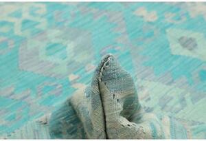 Tappeto Kilim Stilizzato Turchese Azzurro 253x284 Cm