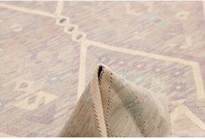 Tappeto Kilim Geometrico Grigio Chiaro Beige 184x233 Cm