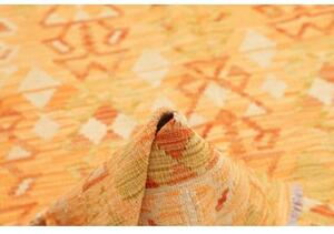 Tappeto Kilim Geometrico Arancione Beige 158x202 Cm