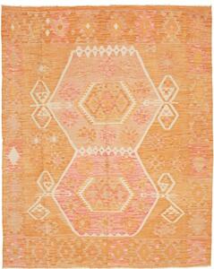 Tappeto Kilim Stilizzato Arancione Rosa 156x200 Cm
