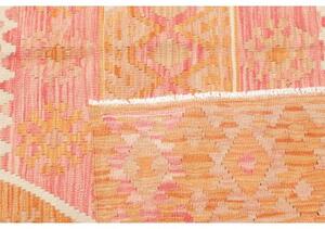 Tappeto Kilim Stilizzato Arancione Rosa 156x200 Cm