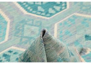 Tappeto Kilim Stilizzato Turchese Azzurro 155x209 Cm