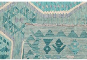 Tappeto Kilim Stilizzato Turchese Azzurro 155x209 Cm