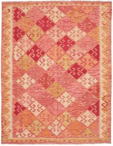 Tappeto Kilim Geometrico Rosso Mattone Avorio 156x200 Cm