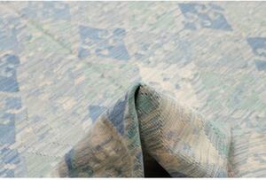 Tappeto Kilim Stilizzato Azzurro Avorio 207x302 Cm