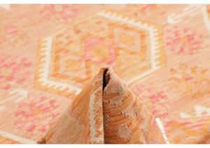 Tappeto Kilim Stilizzato Arancione Rosa 156x200 Cm