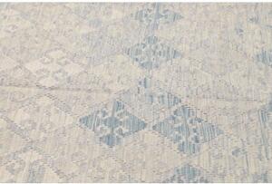 Tappeto Kilim Geometrico Grigio Chiaro Azzurro 176x253 Cm