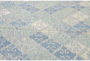 Tappeto Kilim Stilizzato Azzurro Avorio 207x302 Cm