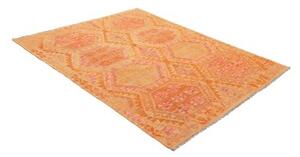 Tappeto Kilim Stilizzato Arancione Giallo 160x201 Cm