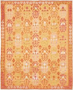 Tappeto Kilim Stilizzato Arancione Giallo 160x196 Cm