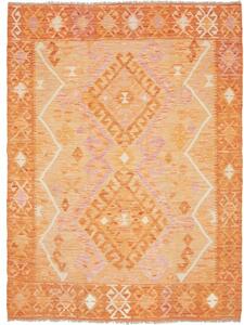 Tappeto Kilim Geometrico Arancione Rosa 132x185 Cm