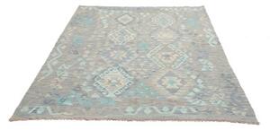 Tappeto Kilim Geometrico Azzurro Beige 160x203 Cm