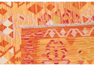 Tappeto Kilim Stilizzato Arancione Giallo 160x196 Cm