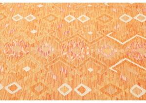 Tappeto Kilim Geometrico Arancione Beige 154x213 Cm