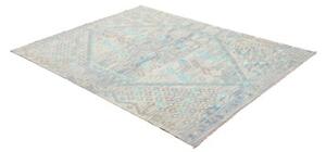 Tappeto Kilim Stilizzato Azzurro Beige 156x203 Cm