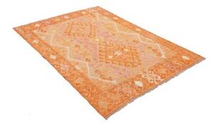 Tappeto Kilim Geometrico Arancione Rosa 132x185 Cm
