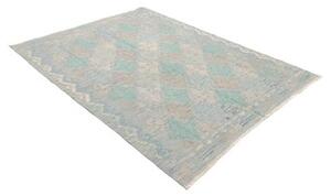 Tappeto Kilim Stilizzato Celeste Beige 152x200 Cm