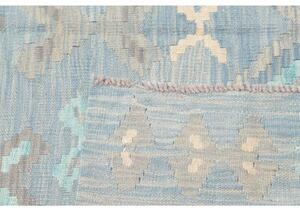 Tappeto Kilim Geometrico Celeste Grigio Chiaro 153x196 Cm