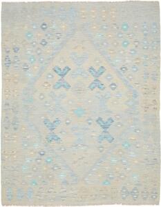 Tappeto Kilim Stilizzato Azzurro Beige 154x198 Cm