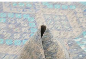 Tappeto Kilim Stilizzato Azzurro Beige 129x176 Cm