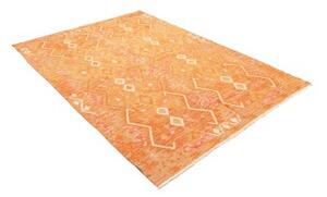 Tappeto Kilim Geometrico Arancione Beige 154x213 Cm