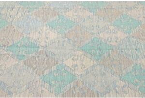 Tappeto Kilim Stilizzato Celeste Beige 152x200 Cm