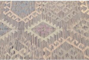 Tappeto Kilim Stilizzato Grigio Azzurro 153x200 Cm