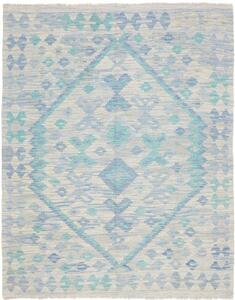 Tappeto Kilim Geometrico Azzurro Avorio 154x195 Cm