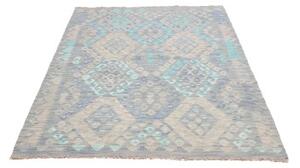 Tappeto Kilim Stilizzato Azzurro Beige 129x176 Cm