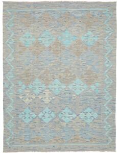 Tappeto Kilim Stilizzato Azzurro Beige 149x198 Cm