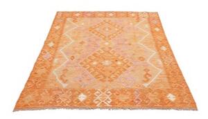 Tappeto Kilim Geometrico Arancione Rosa 132x185 Cm