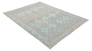 Tappeto Kilim Stilizzato Azzurro Beige 149x198 Cm