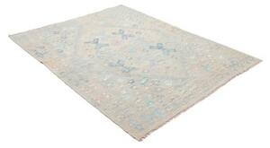 Tappeto Kilim Stilizzato Azzurro Beige 154x198 Cm