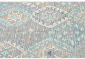 Tappeto Kilim Geometrico Azzurro Grigio 156x213 Cm