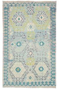 Tappeto Kilim Stilizzato Azzurro Grigio 120x191 Cm