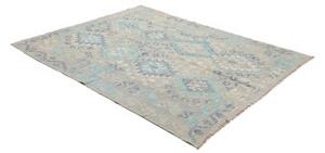 Tappeto Kilim Geometrico Azzurro Grigio 156x205 Cm