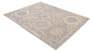 Tappeto Kilim Stilizzato Grigio Azzurro 153x200 Cm