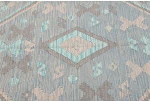 Tappeto Kilim Geometrico Azzurro Grigio 152x194 Cm