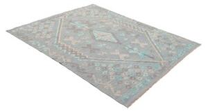 Tappeto Kilim Geometrico Azzurro Grigio 152x194 Cm